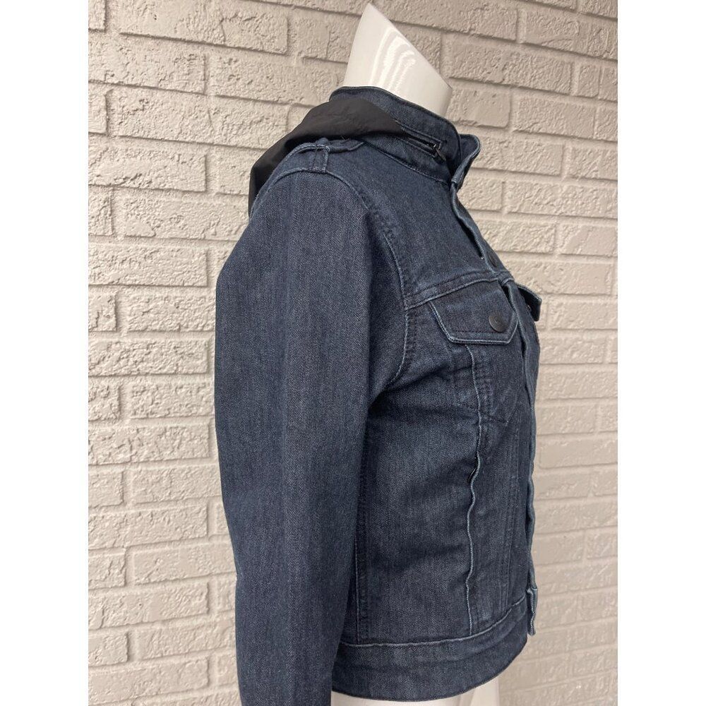 Levi Strauss & Co Women Long Sleeve Blue Denim Trucker Hoodie Jacket Size M - Picture 6 of 15